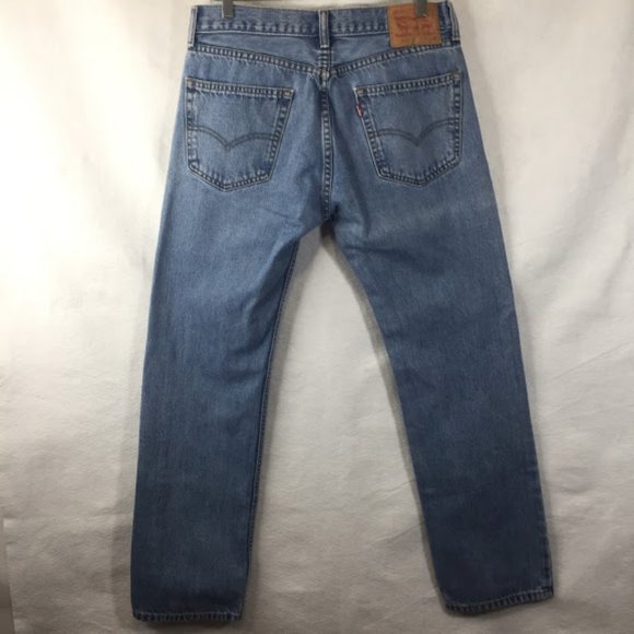 Levi's 505 Jeans Straight Leg Blue Denim Red Tab - Picture 9 of 12